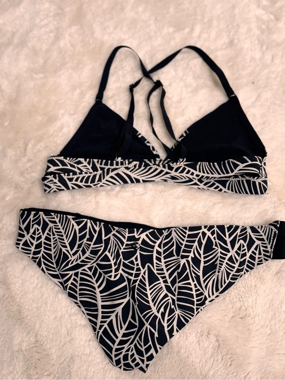 lululemon athletica Black & White Leaf-Print Bikini Set